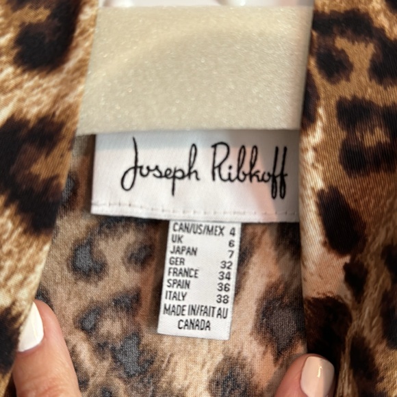 EUC Joseph Ribkoff Animal Print Long Sleeve Dress Size 4 - Picture 4 of 5
